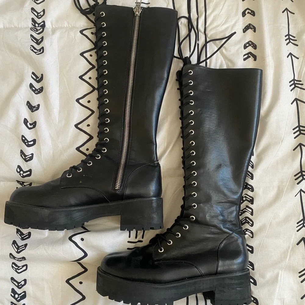 Dolls Kill Lace Up Platform Boots - Picture 1 of 1